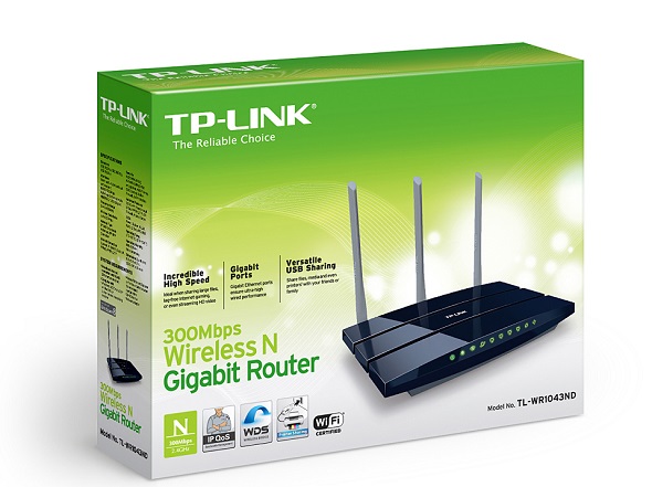 Router Wireless TP-Link (TL-WR1043N) 300Mbps (N) 3 Ant Det
